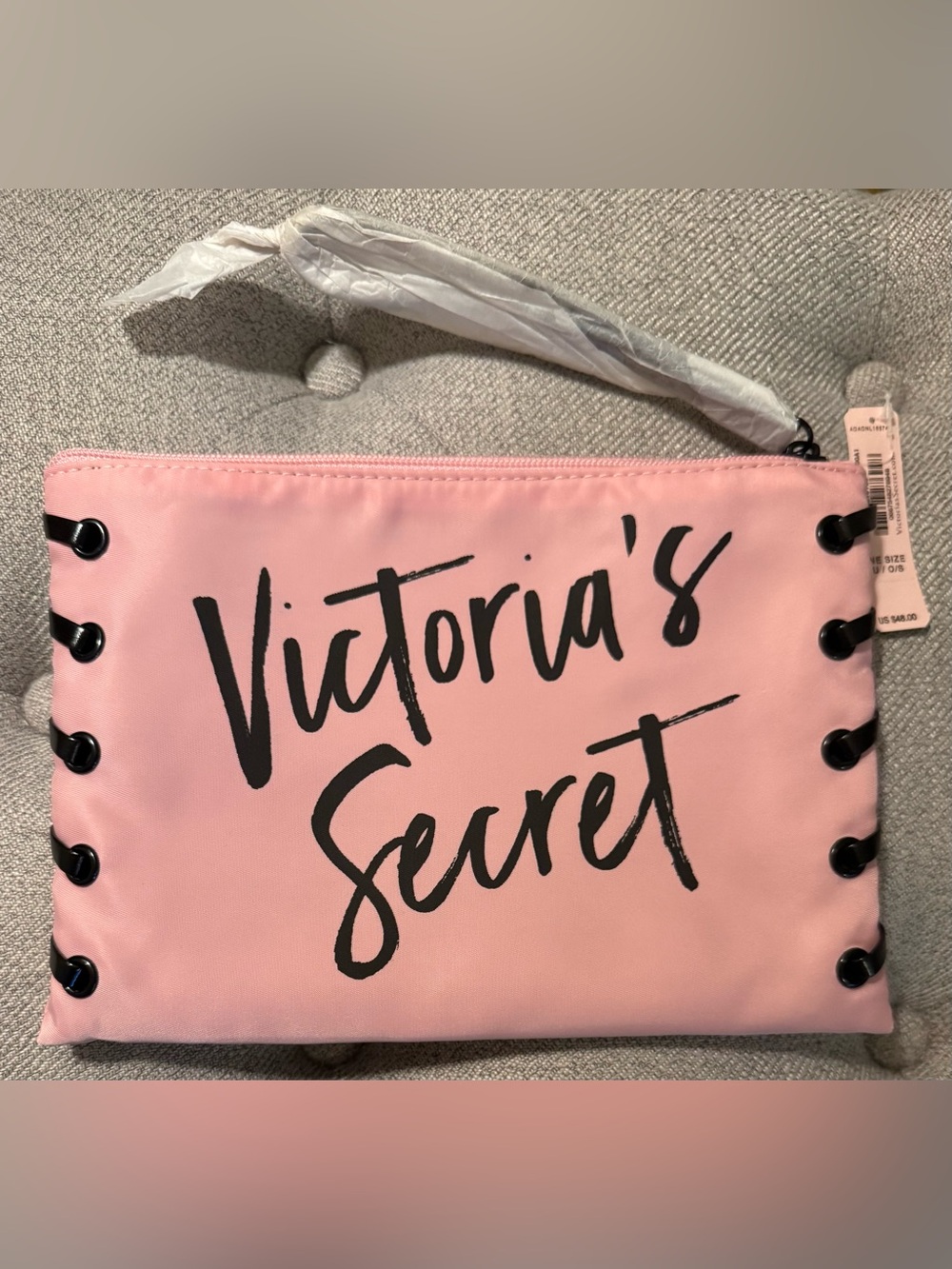 Victoria’s Secret Pink and Black Makeup Bag, 10”x7.5”